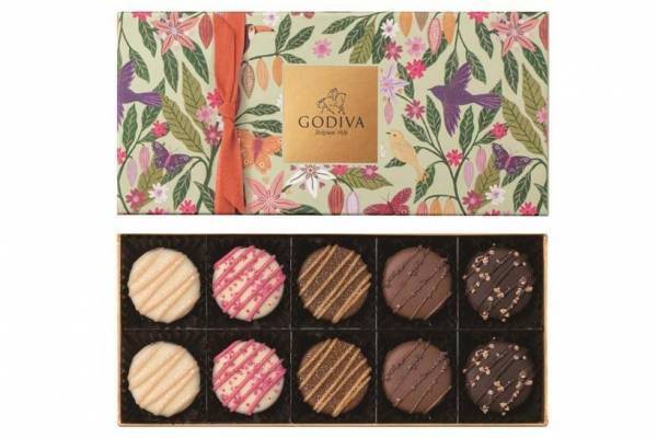 ゴディバの23年バレンタイン限定コレクション、美しい森を描いたパッケージに限定粒を詰め合わせて
