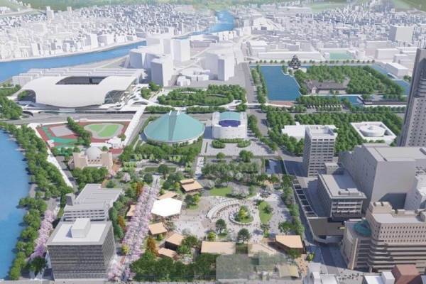 旧広島市民球場跡地に市民公園が23年3月に誕生、イベント広場＆商業施設で構成