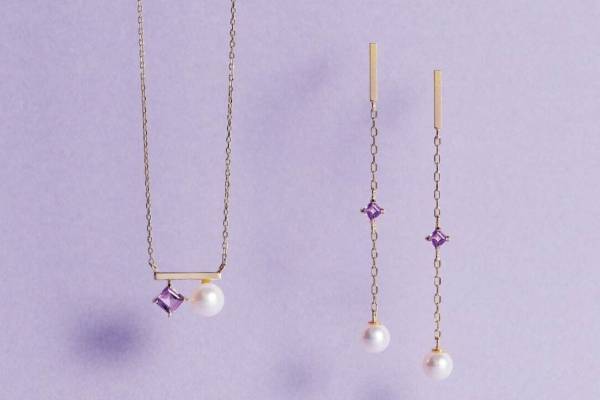 ヴイエー ヴァンドーム青山「ラベンダー」ジュエリー、アメシスト&パール輝くネックレスやピアス