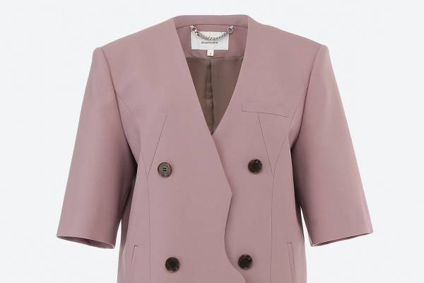 アキラナカ“上品パープル”のハーフスリーブジャケット、伊勢丹新宿店別注で