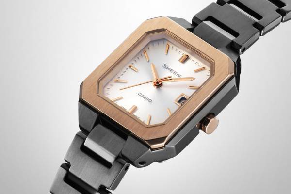 カシオのレディース腕時計「シーン」に新作、“ヘアライン仕上げ”のマニッシュなソーラーウオッチ