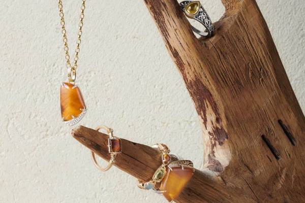 アガット23年新作“タイガーアイ”輝くネックレス、古代の生き物モチーフのカメオリングも