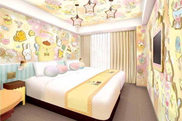 サンリオ「ポムポムプリン」の限定コラボルーム、三井ガーデンホテル銀座五丁目＆札幌ウエストで