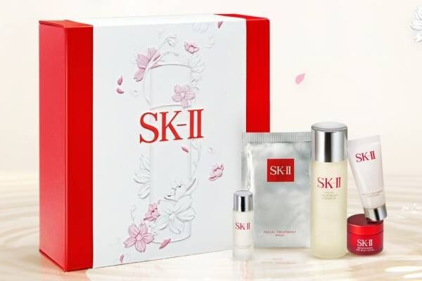 SK-II23年春スキンケアキット、“現品”のベストセラー化粧水＆保湿マスクが桜ボックスに