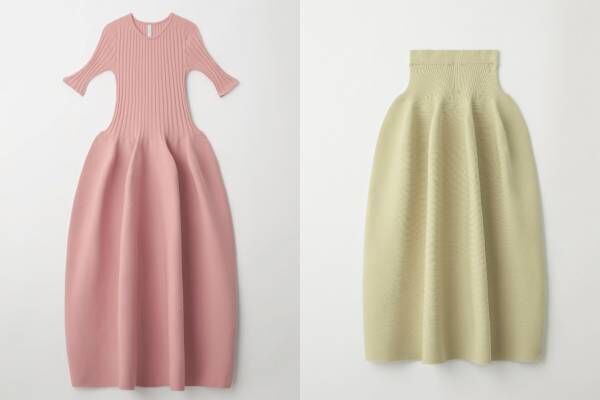 CFCL、桜や若葉をイメージした“春色”ニットドレス＆スカート - 東京ミッドタウン八重洲の新店舗で