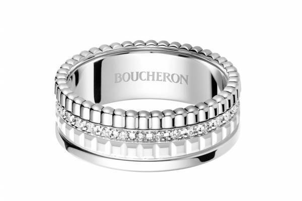 ブシュロン新作ジュエリー「キャトル ダブルホワイト」“純白”ホワイトセラミックを組み合わせたリング