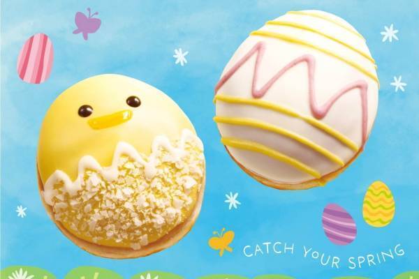 クリスピー・クリーム・ドーナツ“ひよこ＆エッグ型”のイースターモチーフ、プリンチョコ×カスタードで