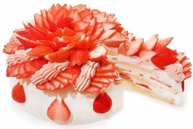 カフェコムサ“満開の桜”イメージのショートケーキ、桜の花びら型イチゴ×桜あんクリーム