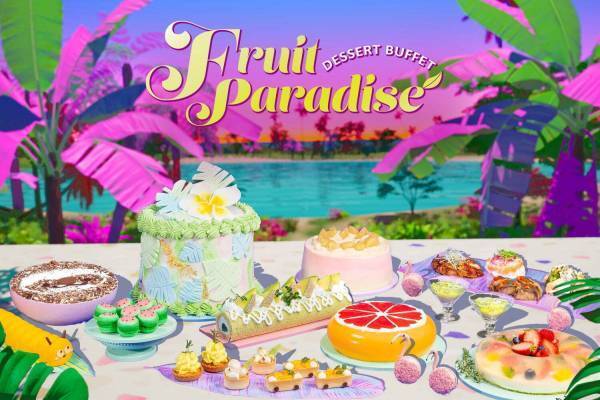 ヒルトン東京ベイ“フルーツ×ジャングル着想”スイーツビュッフェ、フラミンゴのピンクマカロンなど