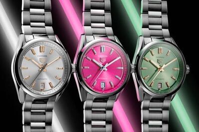 タグ・ホイヤーの腕時計「カレラ デイト」新作、鮮やかカラーダイヤル＆すっきり36mmケース