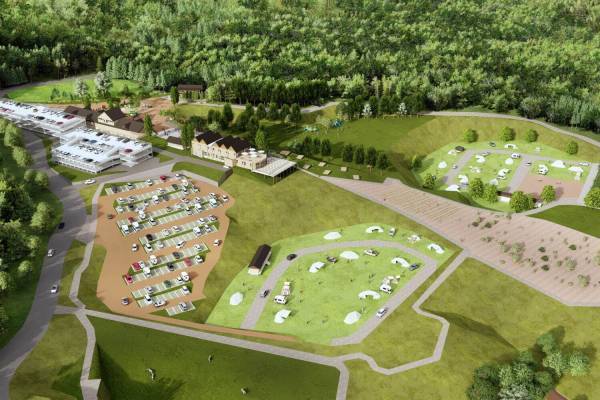 スノーピーク、福岡・油山にキャンプフィールド併設の新店舗 - 福岡の街並みや夜景を一望