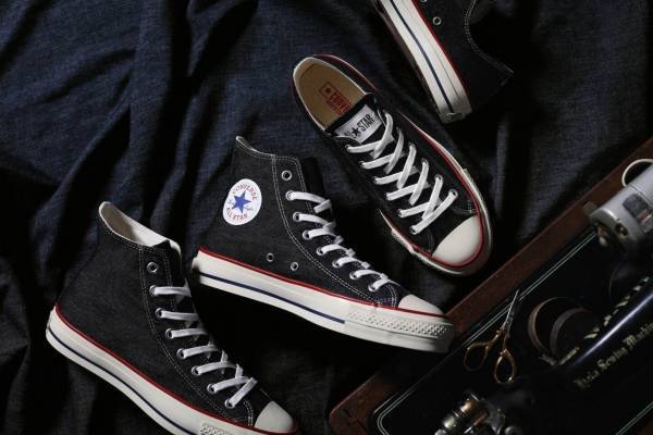 コンバース「オールスター」ヴィンテージデニム＆岡山県産ブラックデニム仕様のスニーカー