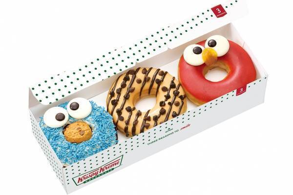 クリスピー・クリーム×セサミストリート第2弾、「エルモ」＆「クッキー モンスター」の限定ドーナツ