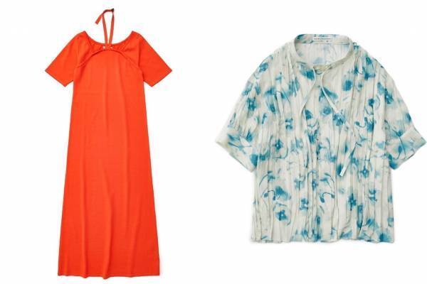 アカネ ウツノミヤ、ホルターネック仕様のニットワンピ＆花柄プリーツブラウス - ザ トウキョウ別注