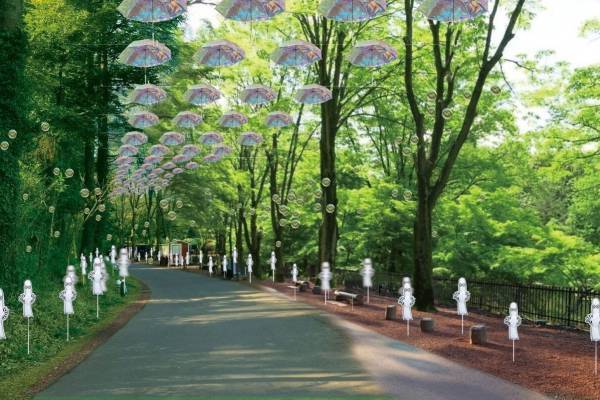 ムーミンバレーパーク“オーロラ傘”が広がる「ムーミン谷とアンブレラ」幻想的なシャボン玉演出も