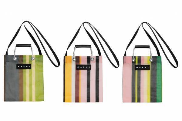 「マルニ マーケット」表参道ヒルズで、人気ストライプバッグの新作ミニショルダー＆犬柄バスケットなど