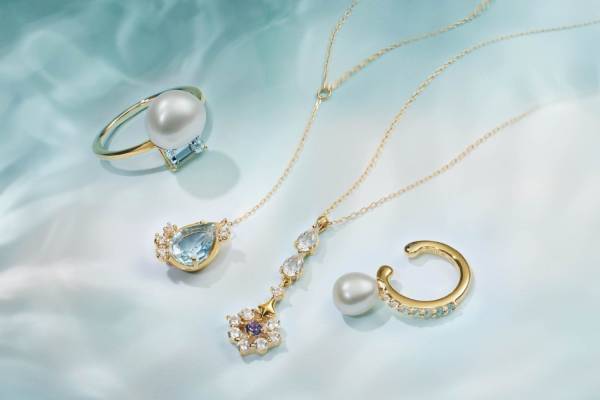 オデュース4℃の23年夏ジュエリー、“海の泡”が連なるリング＆パール×トパーズの透明感ネックレス