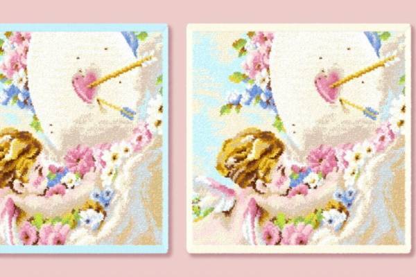 フェイラー「ルーヴル美術館展」コラボハンカチ、ブーシェ《アモルの標的》着想のキューピッド柄