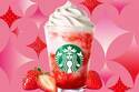 スターバックスよりストロベリーフラペチーノ、マーブル模様の果肉感たっぷり苺ソース×コクあるミルク