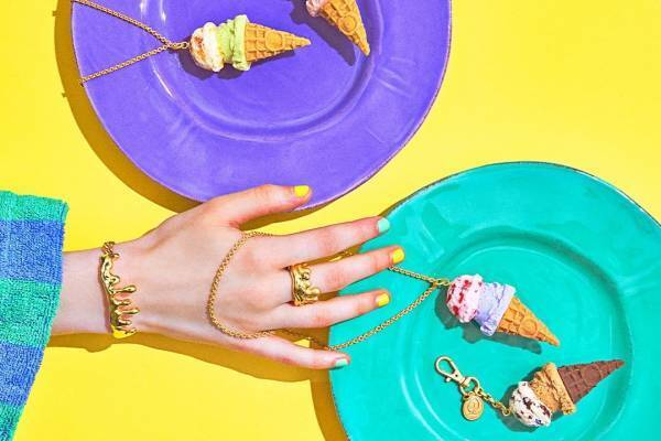 Q-pot.新作 「ダブルアイスクリーム」コーン付きカラフルアイスのネックレス＆チャーム