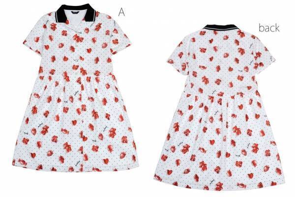 ミルク新作クマやイチゴの“グミ柄”ウェア、ポロ襟ワンピース＆プリーツスカートなど