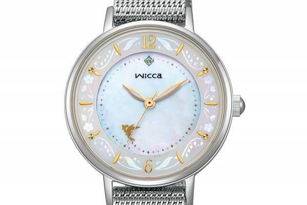 ウィッカのディズニー創立100周年限定ウオッチ、“空飛ぶティンカー・ベル”の白蝶貝ダイヤル