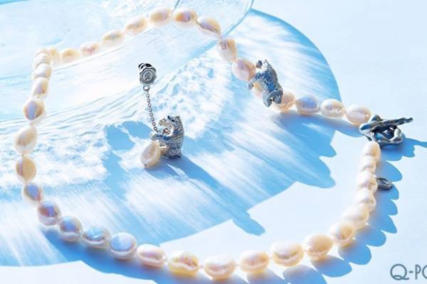 Q-pot.の新作「シロクマ」ジュエリー、“北極の氷”イメージの淡水パール＆水晶ネックレスなど