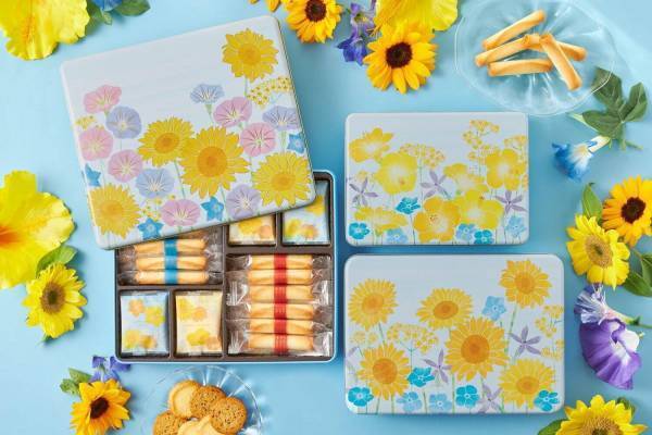 ヨックモックの夏限定ギフトクッキー缶「カドー ドゥ レテ」夏に咲きほこる花々をあしらって