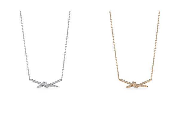 「ティファニー ノット」“結び目”モチーフの新ジュエリー、煌めくホワイトゴールドのネックレスなど