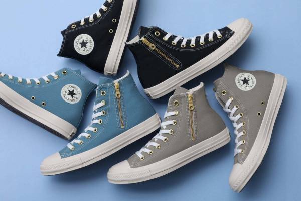 コンバース「オールスター」新作スニーカー、“ゴールドジップ＆ハトメ”を配したハイカット