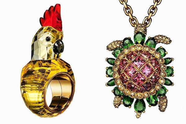 スワロフスキー“オウム”リング＆“カメ”ペンダントなど、動植物モチーフの新作ジュエリー