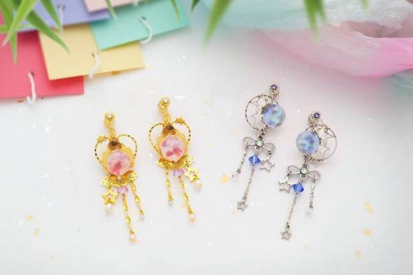 京都発“ピアスのようなイヤリング”「ぴあり」七夕限定“織姫＆彦星”モチーフのガラスジュエリー