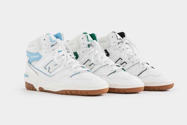 ニューバランス×エメ レオン ドレ「650」差し色を配した白スニーカー、80年代着想のバスケシューズ