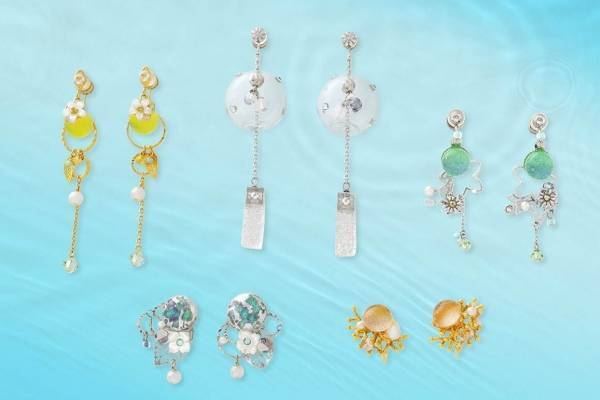 京都発“ピアスのようなイヤリング”「ぴあり」ガラスの風鈴やあじさいモチーフの夏新作ジュエリー