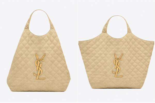サンローランのビッグバッグ「イカール」“柔らかベージュ×大胆YSLロゴ輝く”23年秋の新色