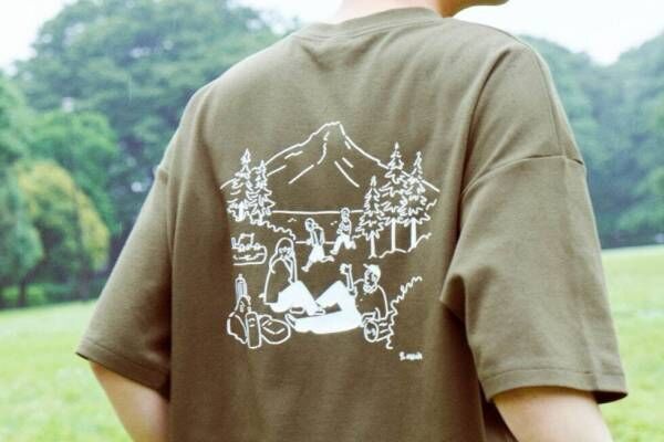 コロンビア×長場雄、“オレゴン州の自然を楽しむ家族”を描いたTシャツ＆バッグなど