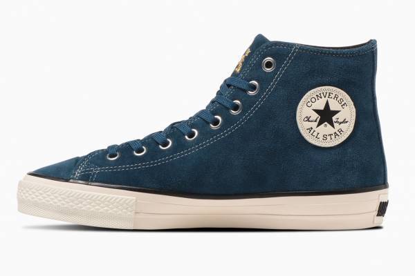 コンバース新作シューズ「オールスター GF HI」ブルーのスエードアッパーで、アドレスコーとコラボ