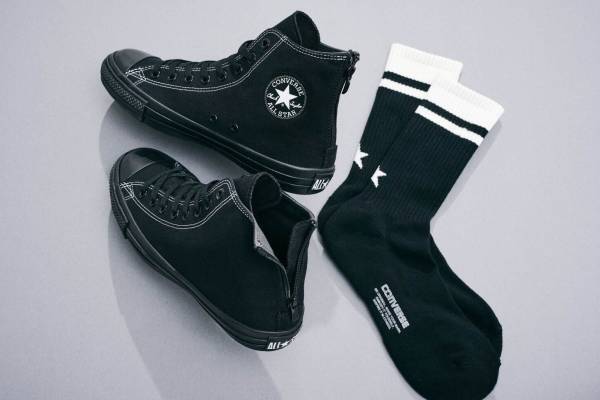 コンバース「オールスター RH Z HI」新作オールブラックスニーカー、星柄＆ライン入りソックスも