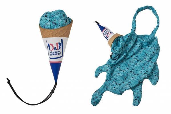 ダブレット“まるでアイスクリーム”パッカブル仕様のバッグ、“ポップコーンバケット風”バッグも