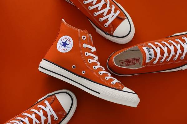 コンバースの日本製「オールスター」スニーカー、新色ディープオレンジ×上質なキャンバスアッパー