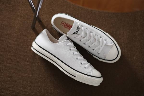 コンバース「オールスター」新作スニーカー、上質な“ホワイトレザー”アッパーの日本製シューズ
