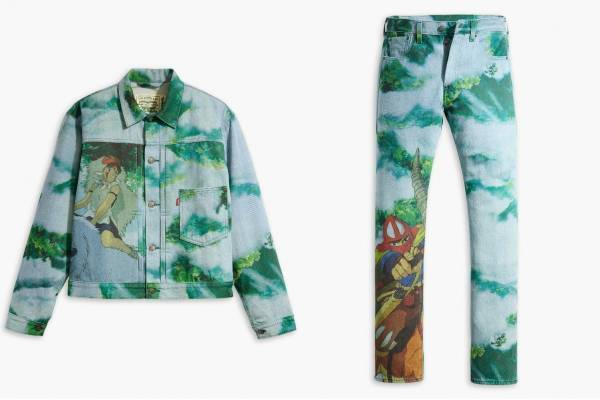 リーバイス×スタジオジブリ作品『もののけ姫』森で躍動するサン＆アシタカを「501」やジャケットに
