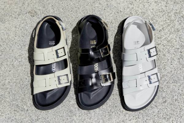 ビルケンシュトック新作サンダル「カンヌ」光沢感のあるレザーアッパー×スクエアバックル