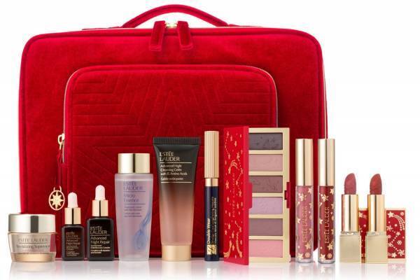 エスティ ローダー23年クリスマスコフレ第1弾、人気スキンケアやアイ＆リップをレッドケースにイン