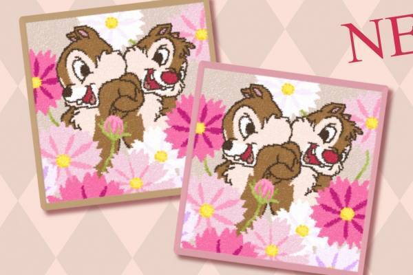 フェイラー新作ハンカチ、“コスモス畑から「チップ＆デール」が笑顔を届ける”限定デザイン