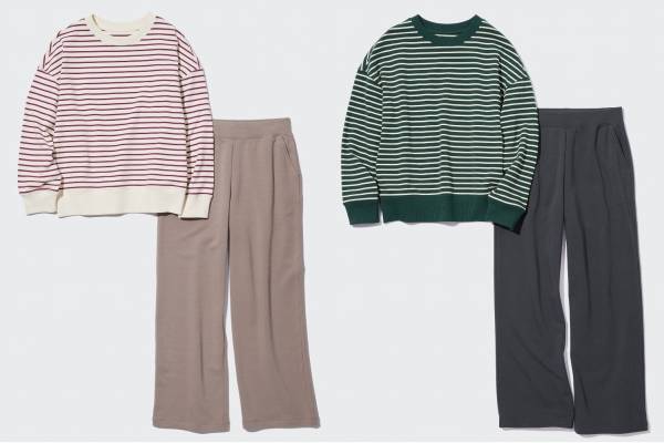 ユニクロ“360度伸びる”「ウルトラストレッチ」の新作ルームウェア、ボーダー柄トップス×無地パンツ