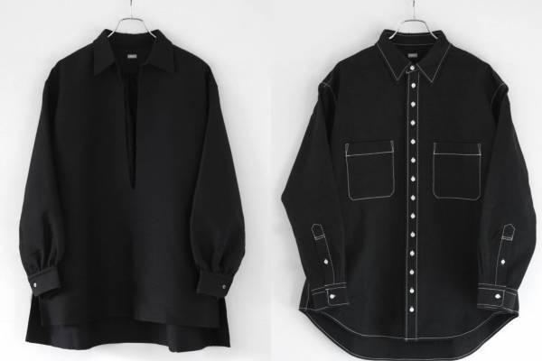 アクシスの新作シャツ、貝ボタンを並べたコットンツイルシャツ＆ウールシルクのプルオーバー