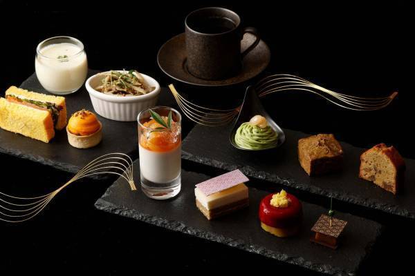 ホテル雅叙園東京「ほうじ茶アフタヌーンティー」安納芋×ほうじ茶のムースや“金木犀”香るパンナコッタ