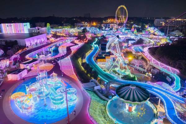 よみうりランド“宝石色”イルミネーション「ジュエルミネーション」新色アースブルーのライトアップも