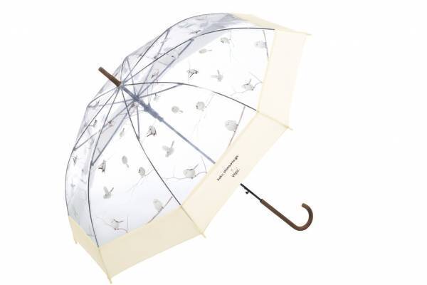 Wpc.“雪の妖精”シマエナガ柄のビニール傘、「ぼく、シマエナガ。」の熟睡姿や飛ぶ様子をデザイン